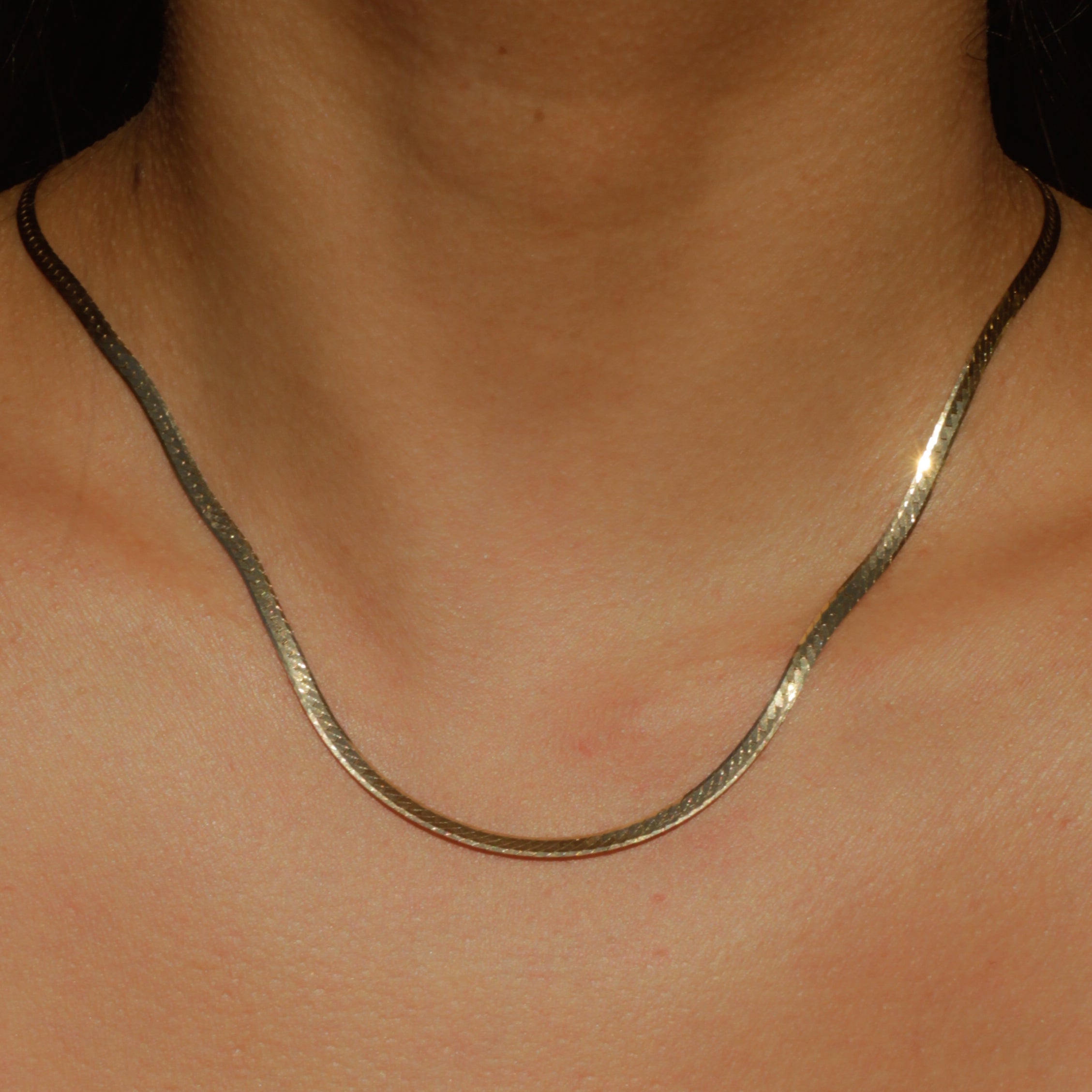 Vintage Herringbone Chain 3.1 mm 18" 14k Gold