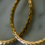 Vintage 14k Gold Diamond Cut Texture Hoops