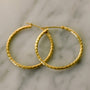 Vintage 14k Gold Diamond Cut Texture Hoops