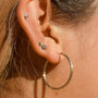 Vintage 14k Gold Diamond Cut Texture Hoops