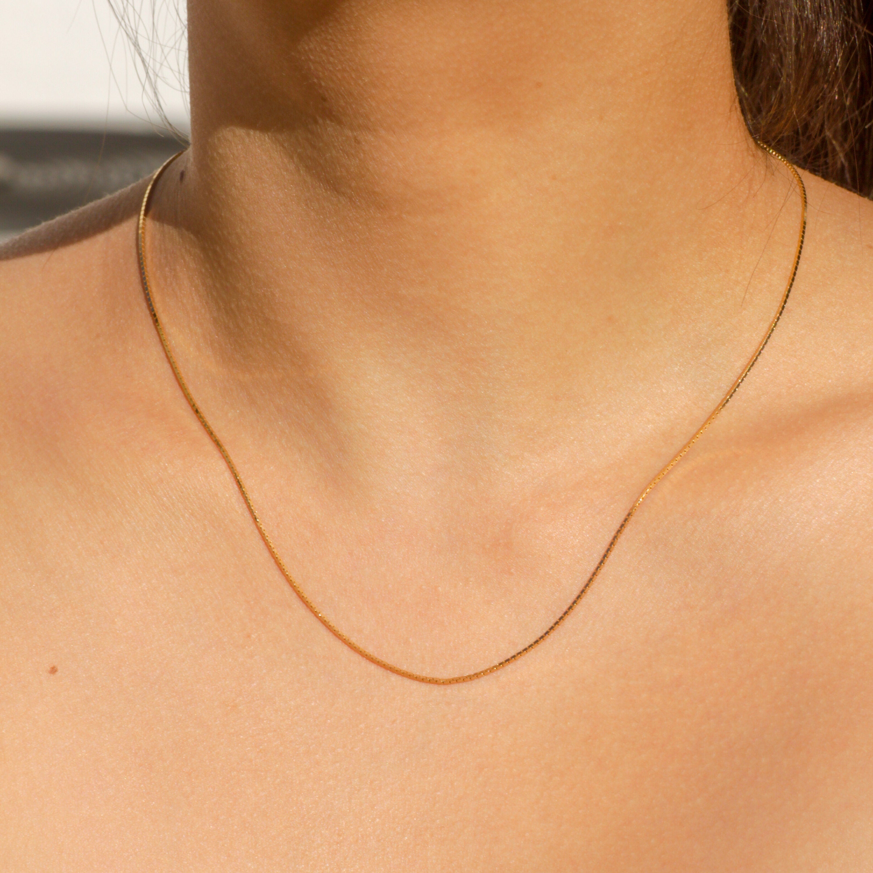 Vintage Box Chain 14k Solid Gold