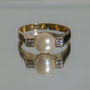Vintage Pearl and Diamond Ring 14k Sz 8 1/2