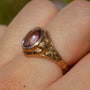 Vintage/Antique Engraved Buff Top Amethyst Ring 10k Sz 5 1/4