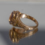 Vintage/Antique Engraved Buff Top Amethyst Ring 10k Sz 5 1/4