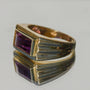 Vintage Amethyst Statement Signet Ring 14k Sz 8 1/4