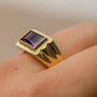 Vintage Amethyst Statement Signet Ring 14k Sz 8 1/4