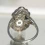 Antique Art Deco Filigree Diamond and Sapphire Belais Ring 18k White Gold
