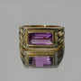 Vintage Amethyst Statement Signet Ring 14k Sz 8 1/4