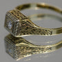 Antique Art Deco Diamond Ring 14k Gold & Platinum Sz 5 1/4