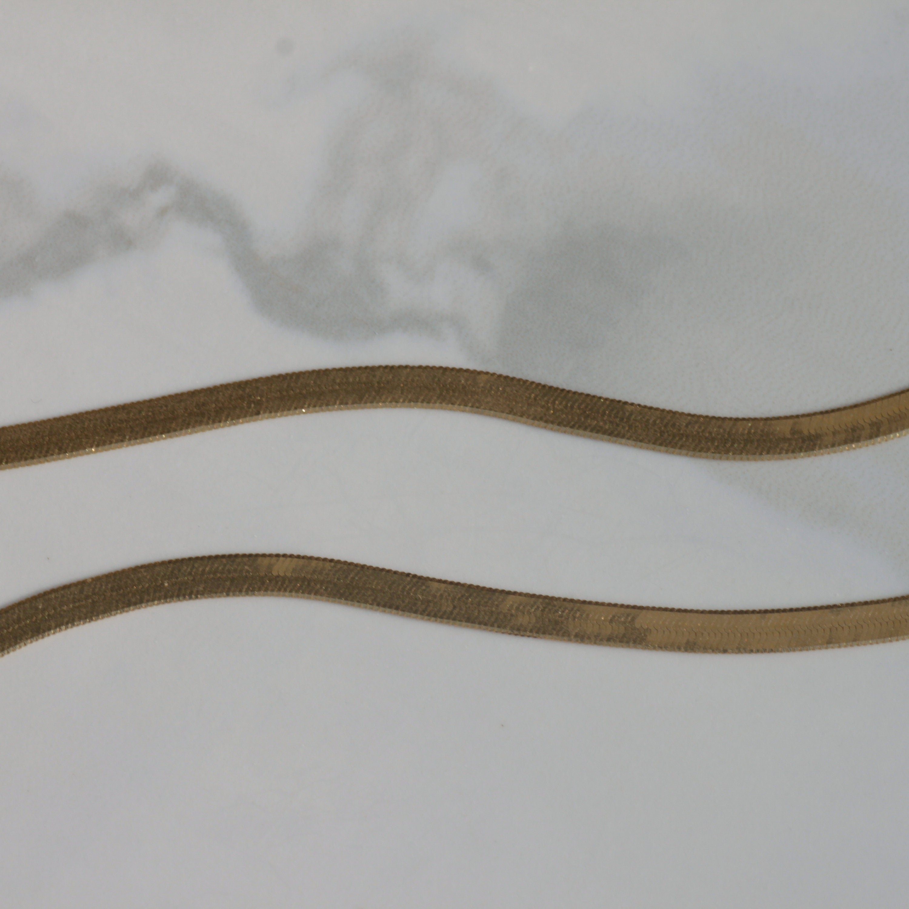 Vintage Herringbone Chain  17.5" 10k Gold