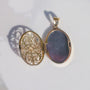 Vintage Diamond Filigree Locket Pendant 14k Gold