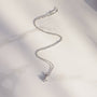 Vintage Diamond Star Pendant Necklace 14k White Gold