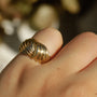 Vintage Chunky Twisted Ripple Ring 14k Sz 3.75