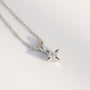 Vintage Diamond Star Pendant Necklace 14k White Gold