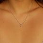 Vintage Diamond Star Pendant Necklace 14k White Gold