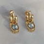 Vintage Aquamarine Panther Link Earrings