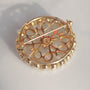 Vintage Diamond and Seed Pearl Avon Brooch 14k Gold