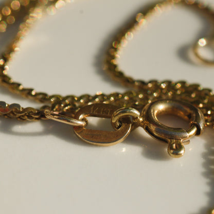 Vintage Serpentine Chain Necklace 17.75" 14k Gold