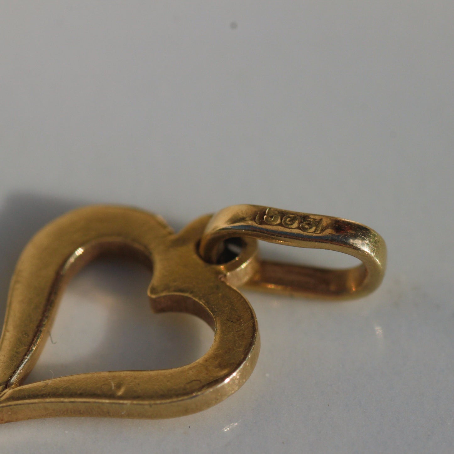 Vintage Open Heart Charm 14k