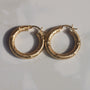 Vintage Diamond Cut Tube Hoop Earrings 14k