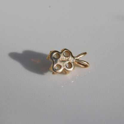 Vintage Opal Flower Diamond Charm 14k