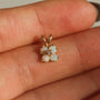 Vintage Opal Flower Diamond Charm 14k