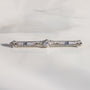 Antique Art Nouveau Diamond and Sapphire Bar Brooch Platinum + 14k Gold