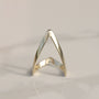 Vintage Chevron V Stacking Ring 14k Gold