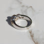 Estate 14k Round-Cut Emerald & Diamond 3 Stone Ring Sz 7