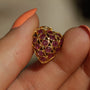 Vintage Double Sided Ruby/Sapphire Heart Pendant 14k