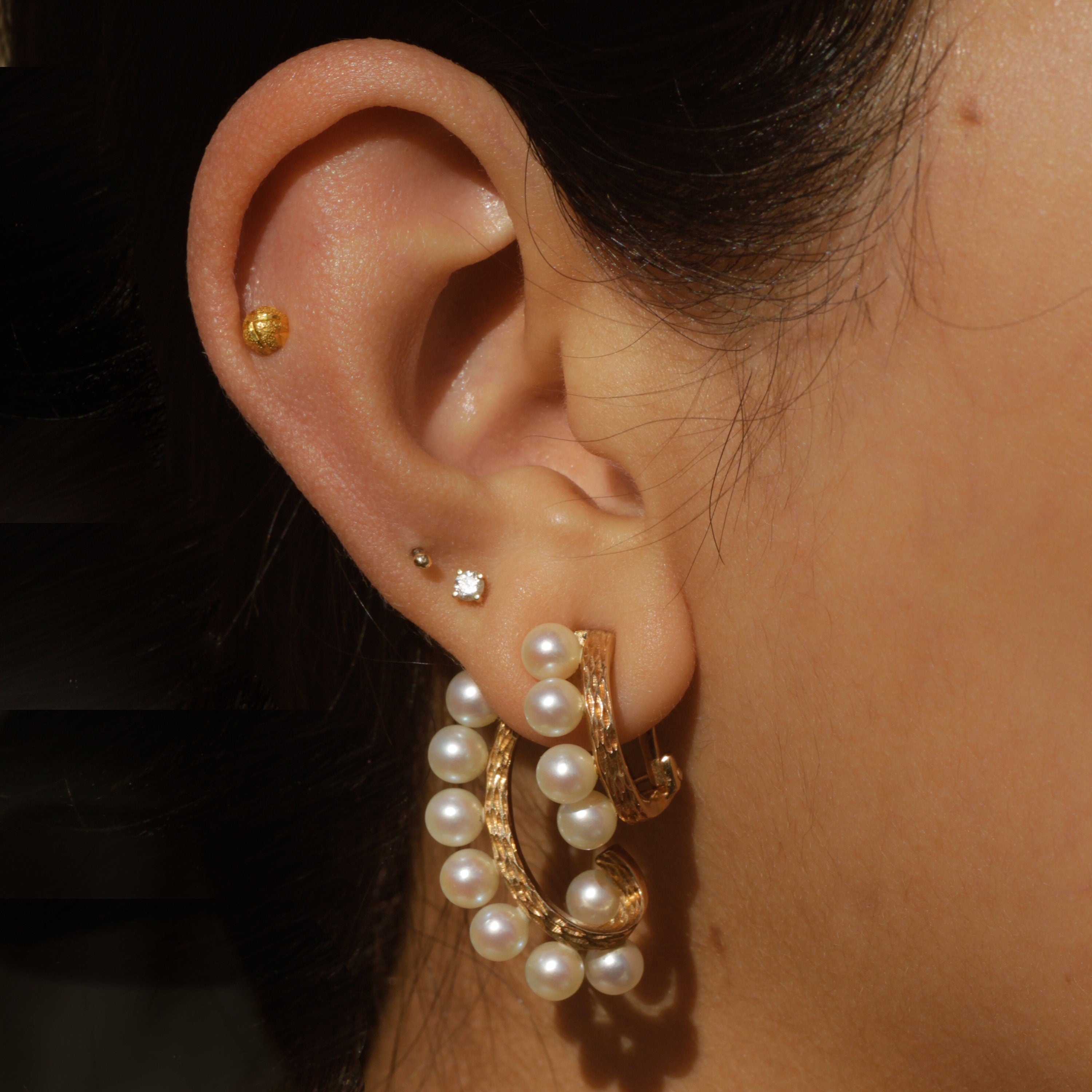 Vintage Statement Pearl Jacket Earrings 18k Gold