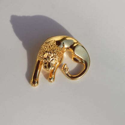 Vintage Lion Slider Pendant 14k