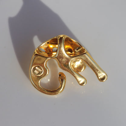 Vintage Lion Slider Pendant 14k