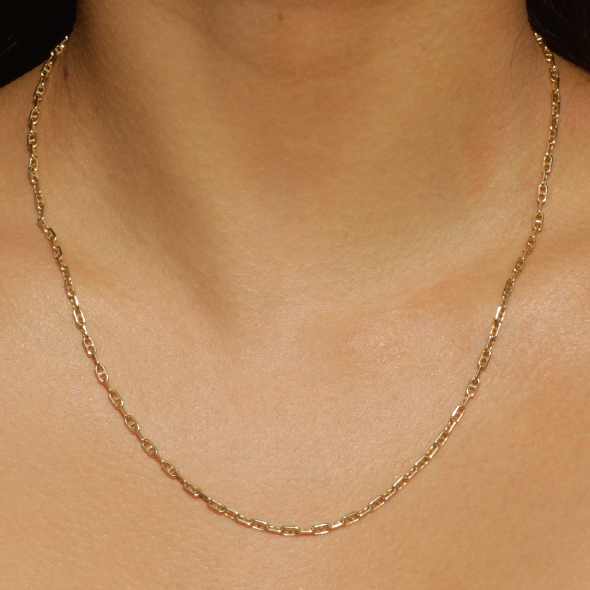 Vintage Mariner Chain Necklace 19.25" 14k Gold