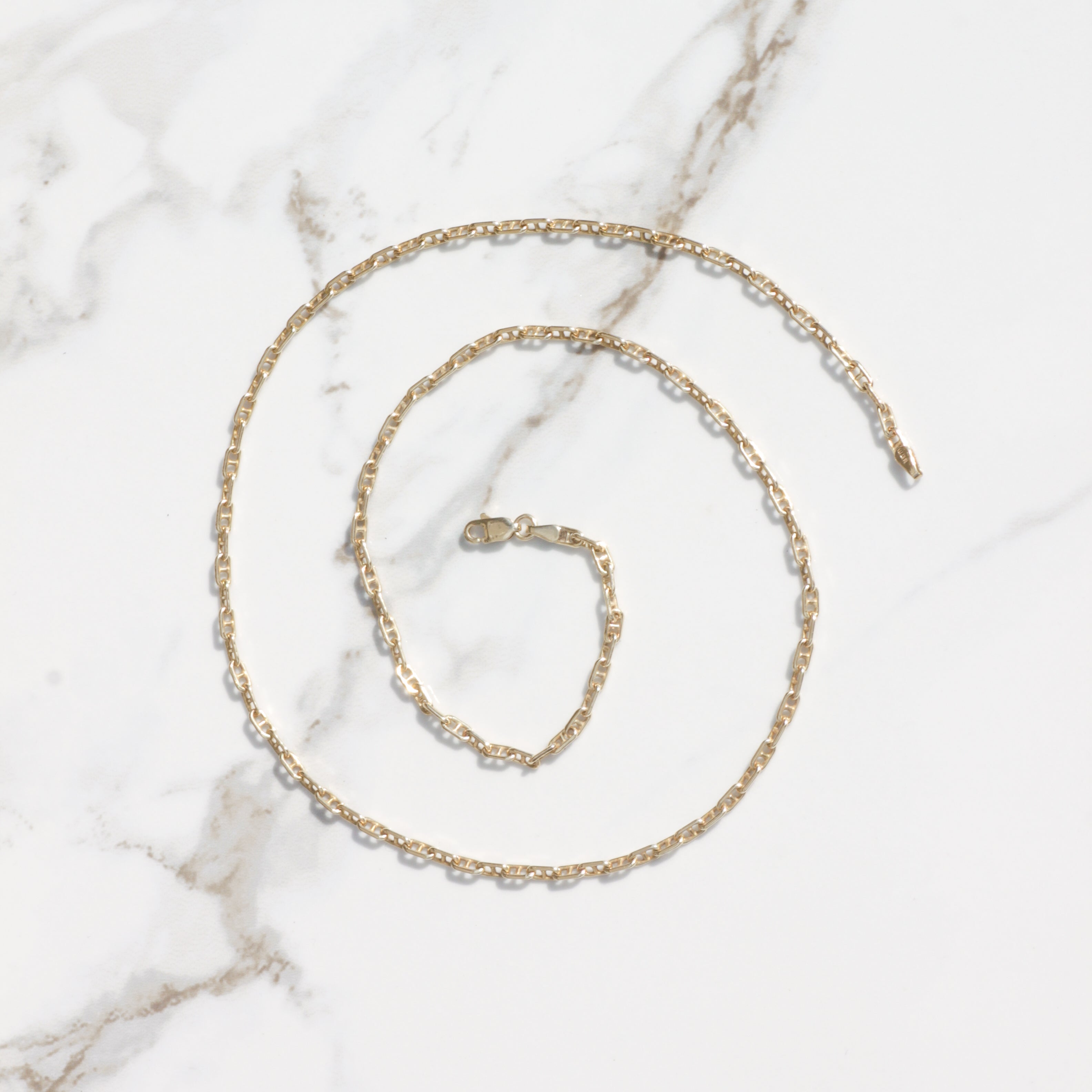 Vintage Mariner Chain Necklace 19.25" 14k Gold