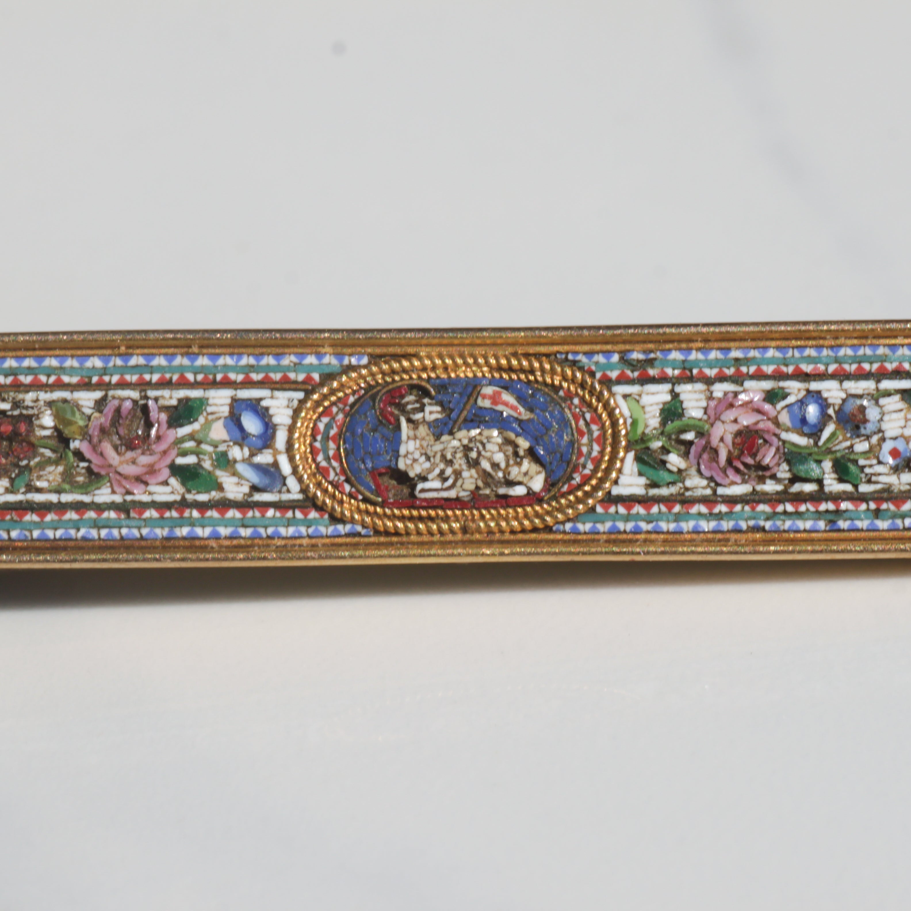 Antique French Micro Mosaic Brooch