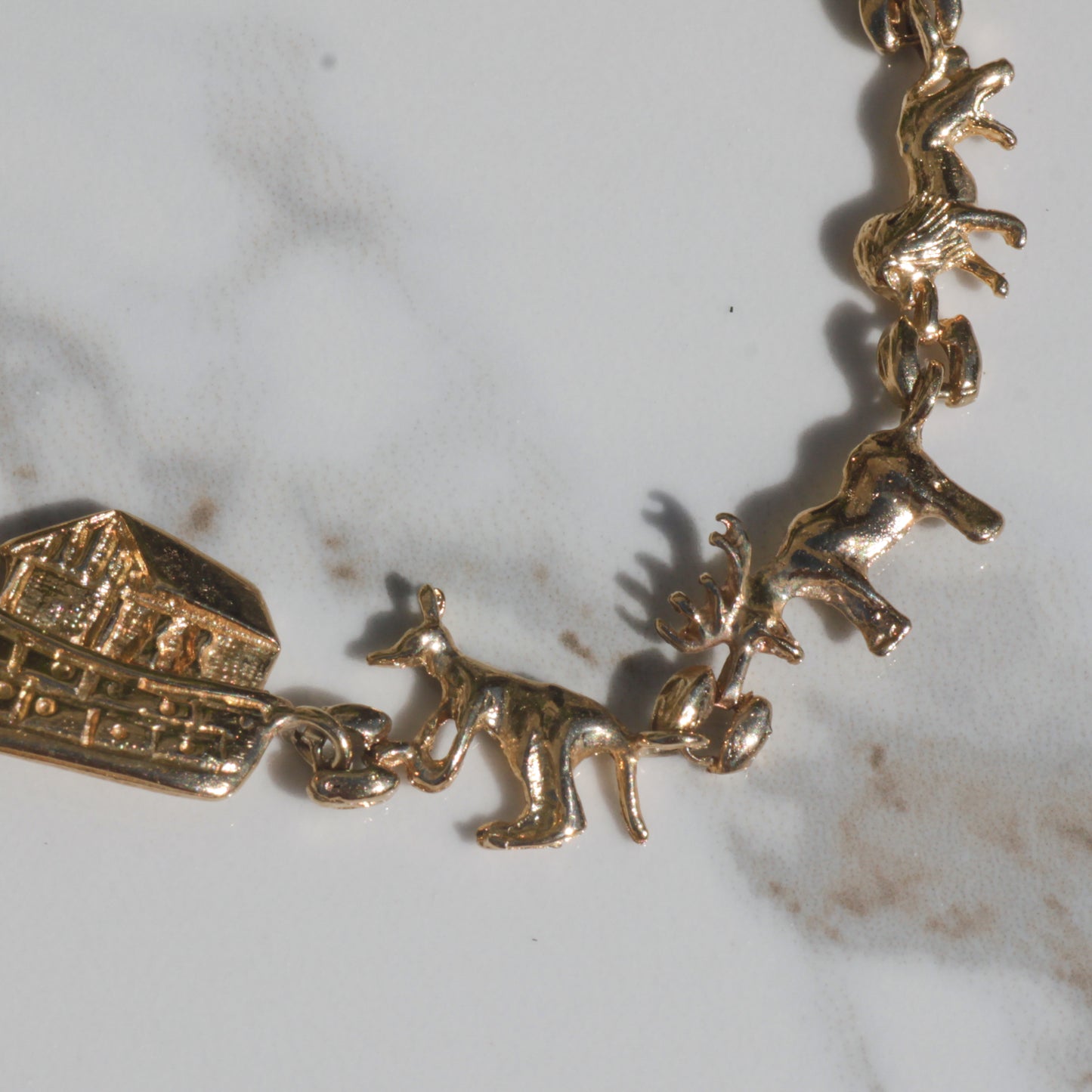 Vintage Noah's Ark Bracelet 10k Gold