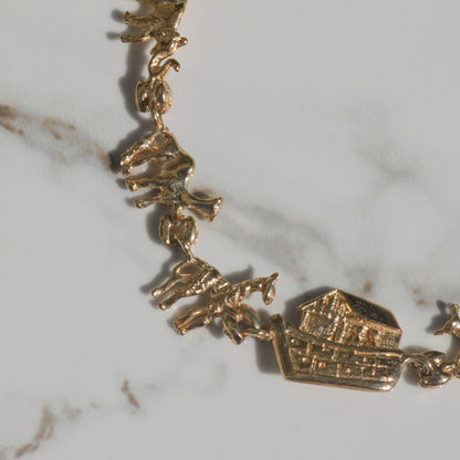 Vintage Noah's Ark Bracelet 10k Gold