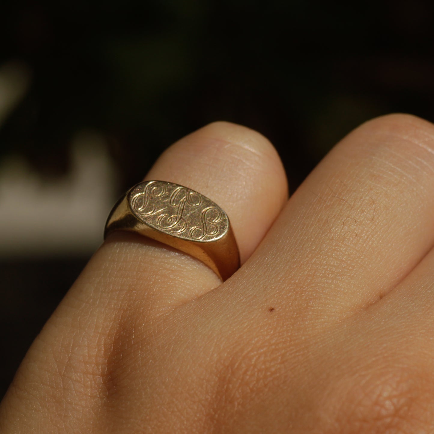 Vintage Oval Signet Ring 10k Gold Sz 5