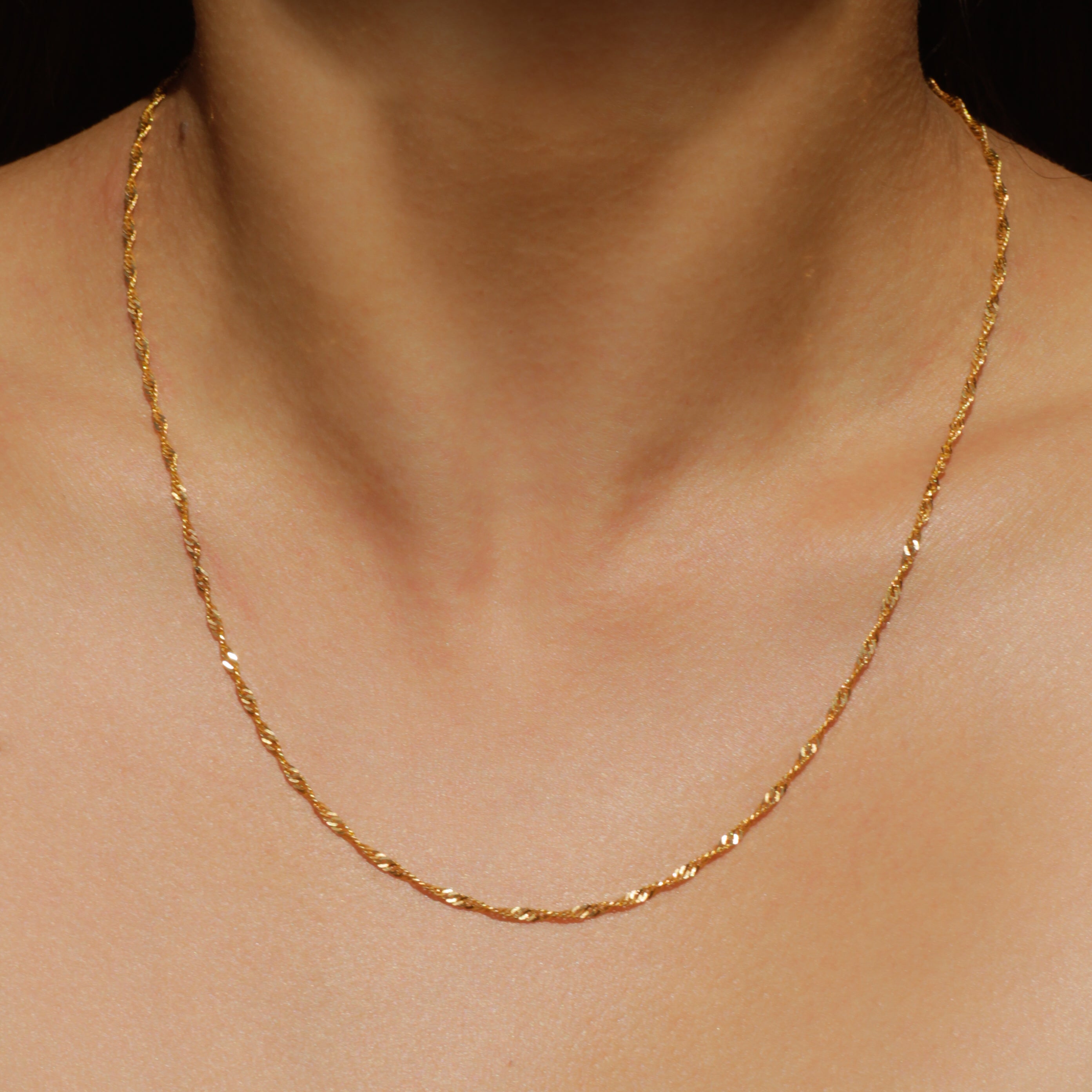 Vintage 2.1 mm Singapore Chain 19.25" 21k Gold