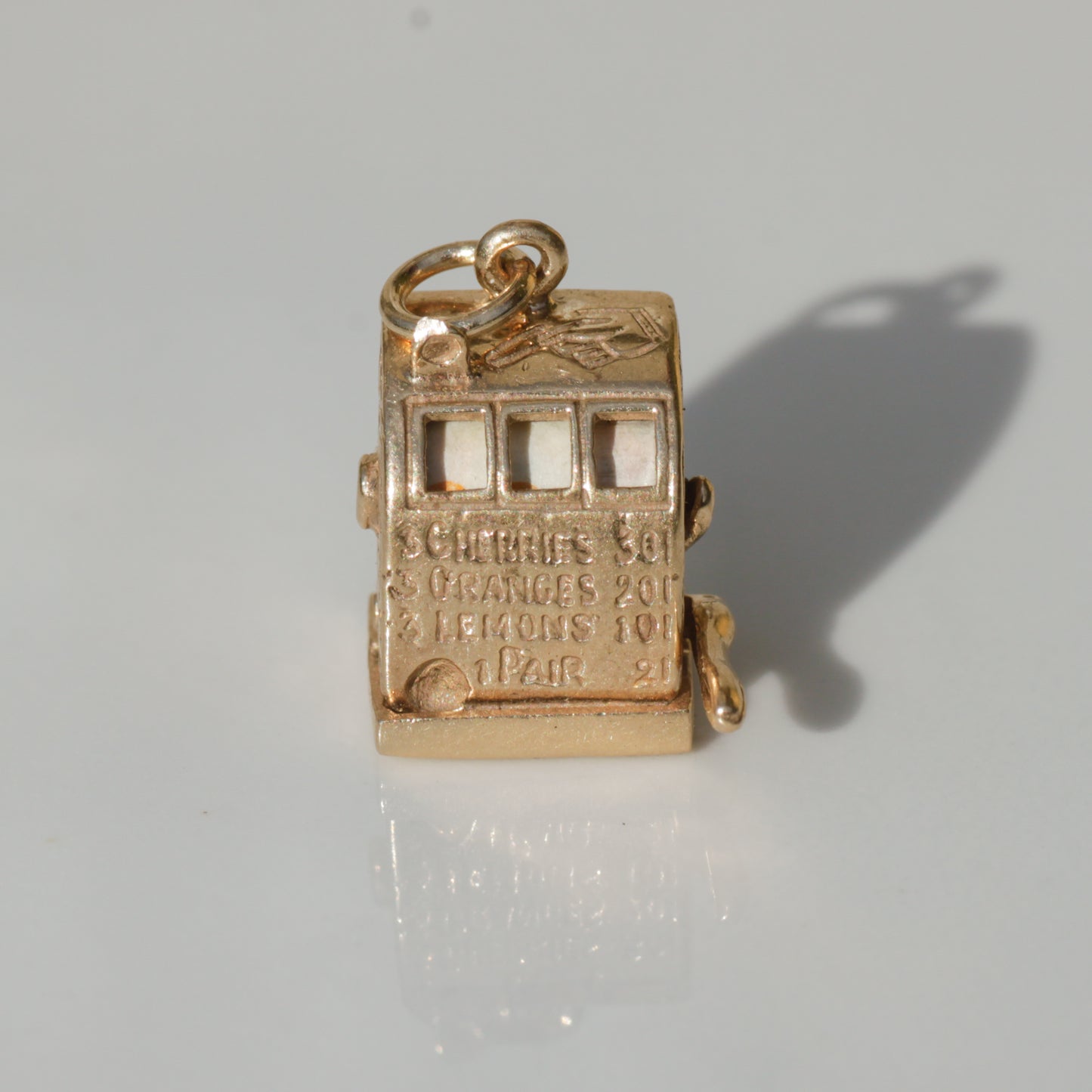 Vintage Working Slot Machine Pendant 14k