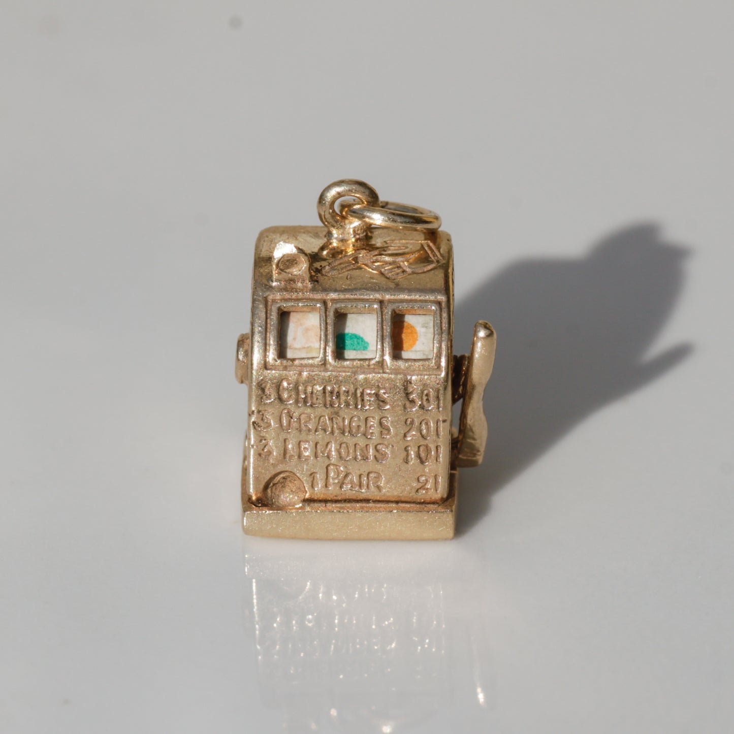 Vintage Working Slot Machine Pendant 14k