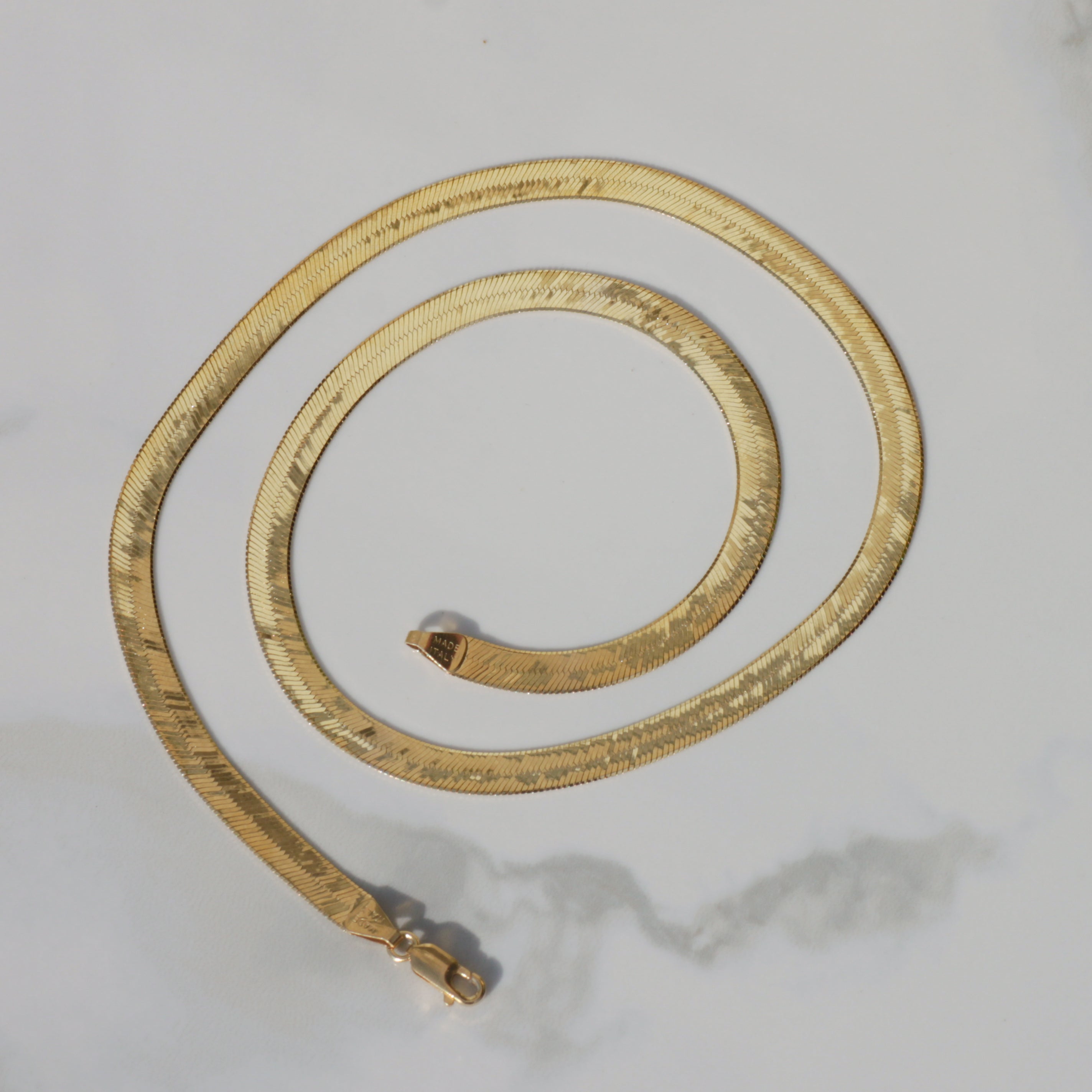 Vintage 5.9 mm Herringbone Chain 20" 14k Gold