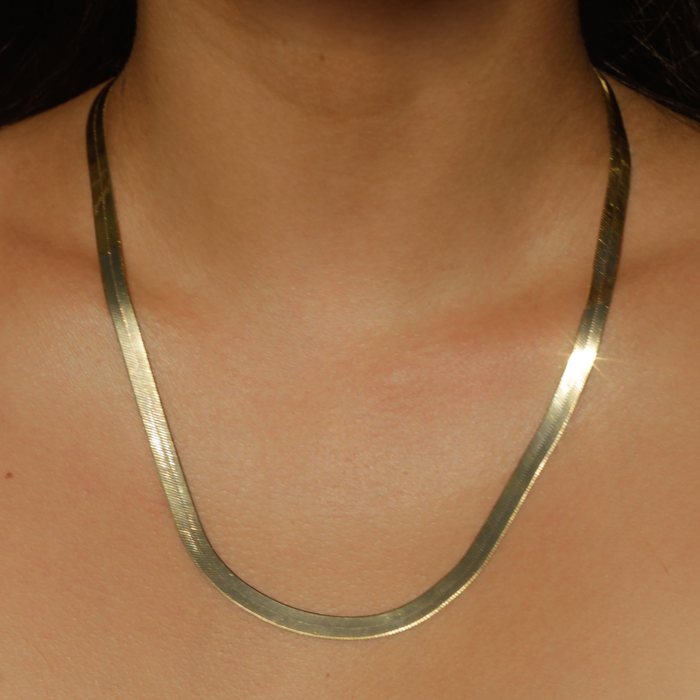 Vintage 5.9 mm Herringbone Chain 20" 14k Gold