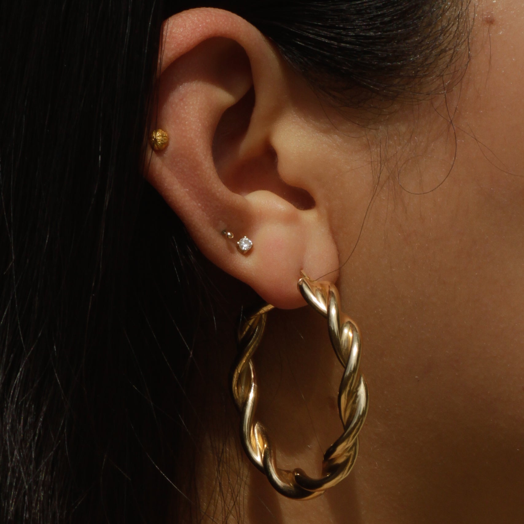 Vintage Twisted Hoop Earrings