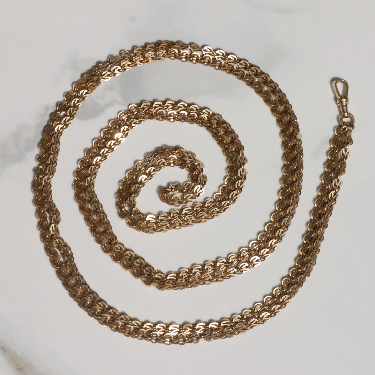 Victorian Long Guard Chain 14k Gold