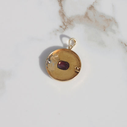 Antique Victorian Garnet Pendant 14k Gold