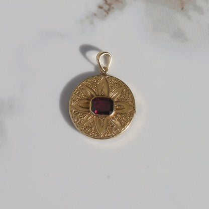 Antique Victorian Garnet Pendant 14k Gold